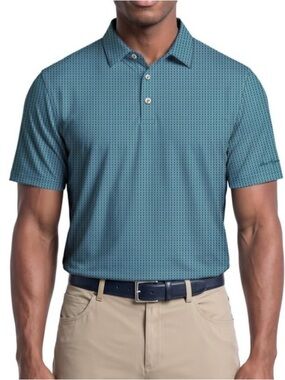 Ben Hogan Performance Men's
Two Color Jacquard Short Sleeve Polo Shirt Size L